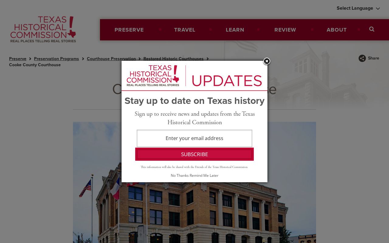 Historic Cooke County courthouse where court docket clerks work